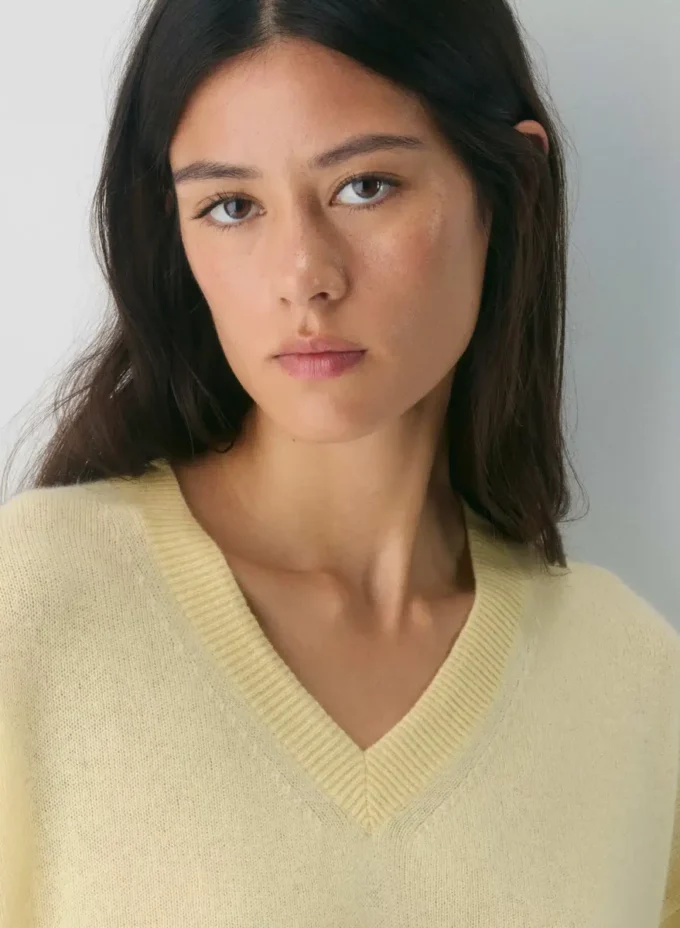 Feather Cashmere Pull ample à col en V