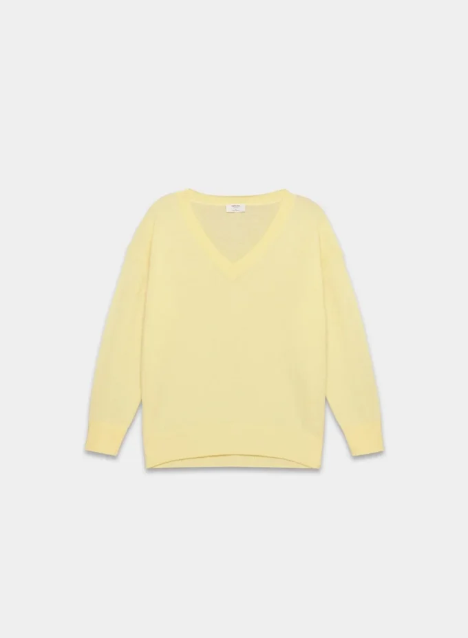 Feather Cashmere Pull ample à col en V