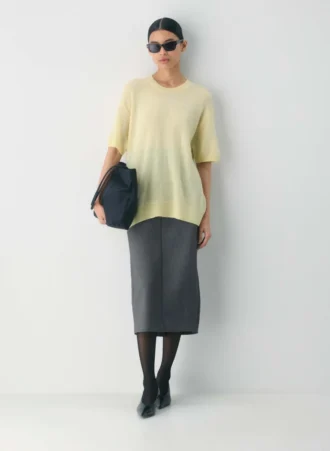 Feather Cashmere Pull à manches courtes décontracté