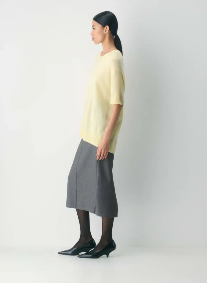 Feather Cashmere Pull à manches courtes décontracté