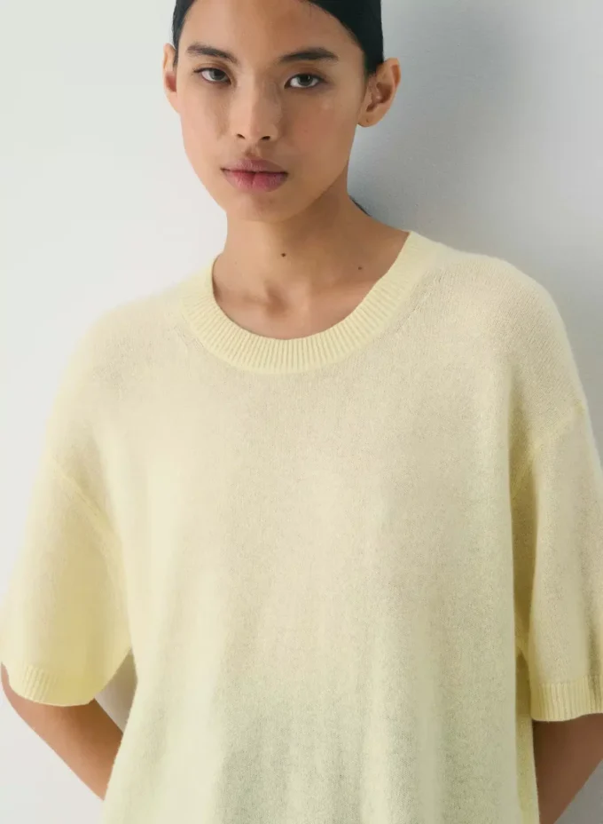 Feather Cashmere Pull à manches courtes décontracté