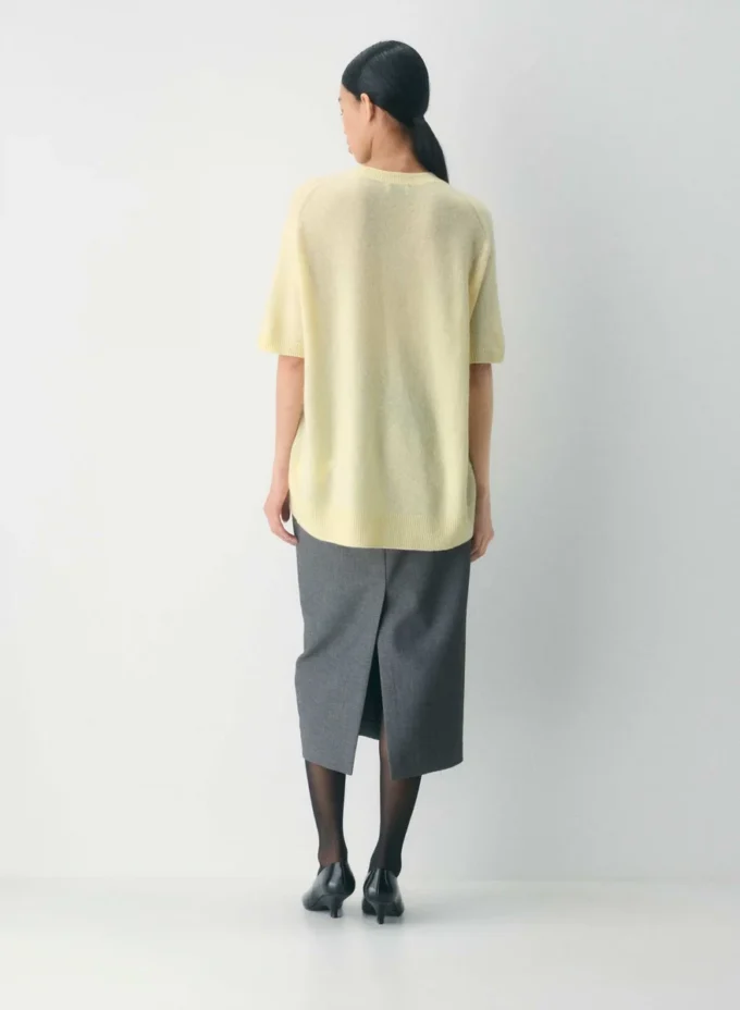 Feather Cashmere Pull à manches courtes décontracté