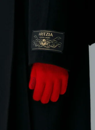 Gants techniques à revers en cachemire