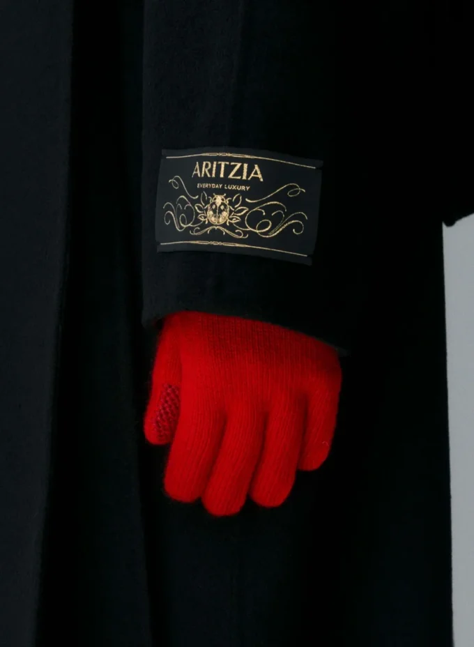 Gants techniques à revers en cachemire