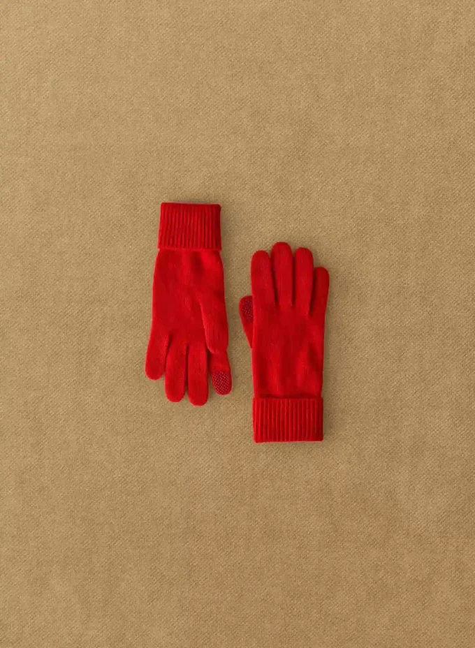Gants techniques à revers en cachemire