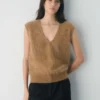 Gilet en cachemire brossé