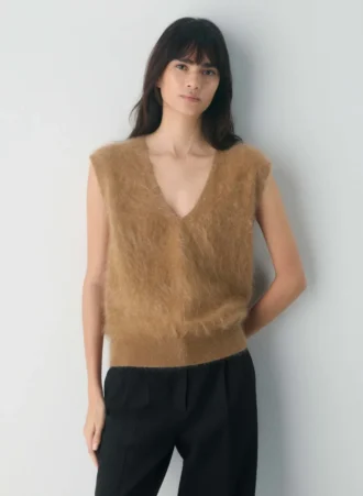 Gilet en cachemire brossé