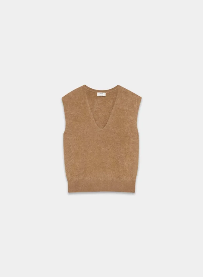 Gilet en cachemire brossé