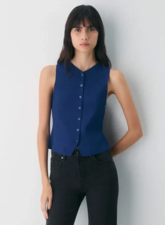 Gilet en maille croquet