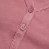 HomeStretch™ Rib V-Neck Waist Button-Up