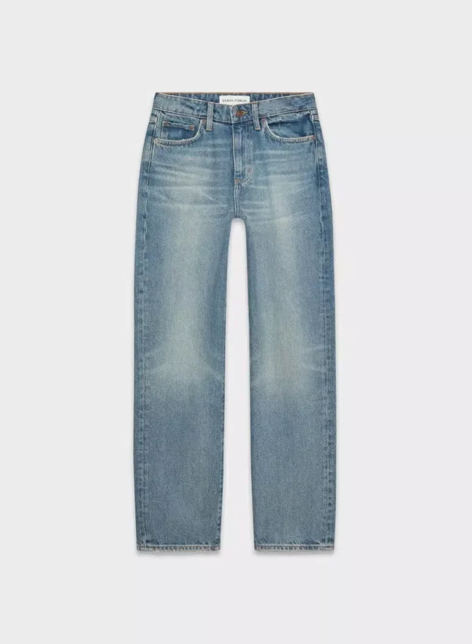Jean droit à taille mi-haute et coupe décontractée Denim Forum Sadie