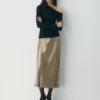 Jupe longue en satin glissant