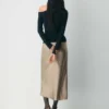 Jupe longue en satin glissant