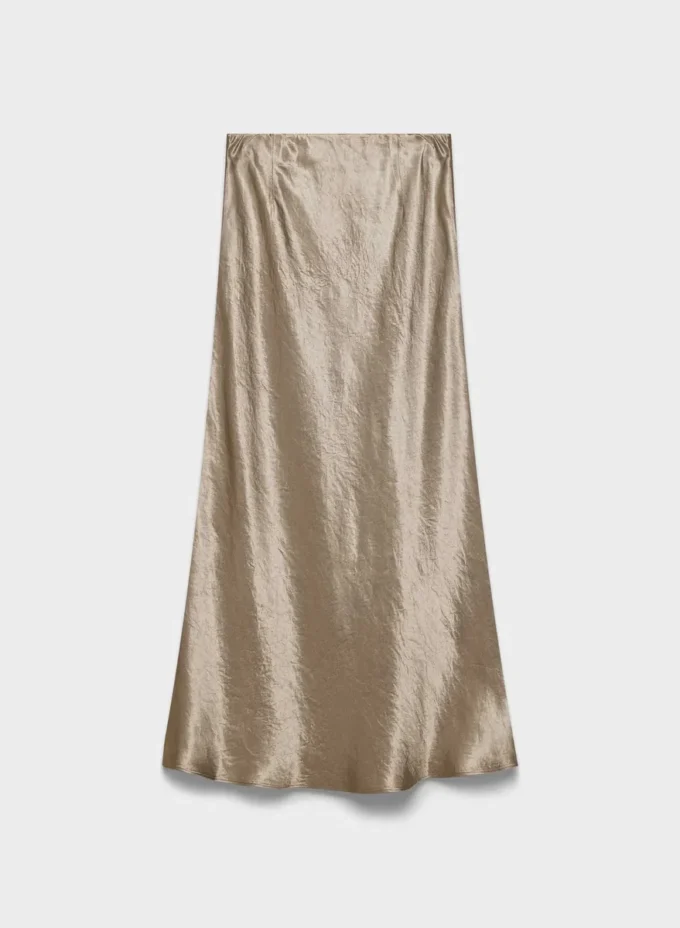 Jupe longue en satin glissant