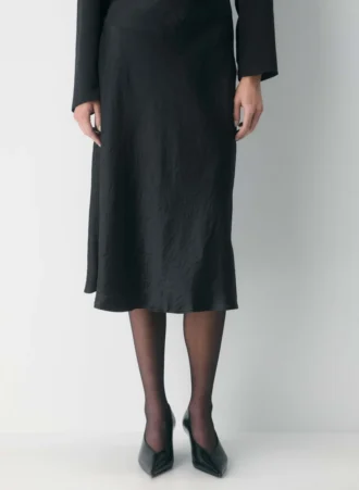 Jupe midi en satin