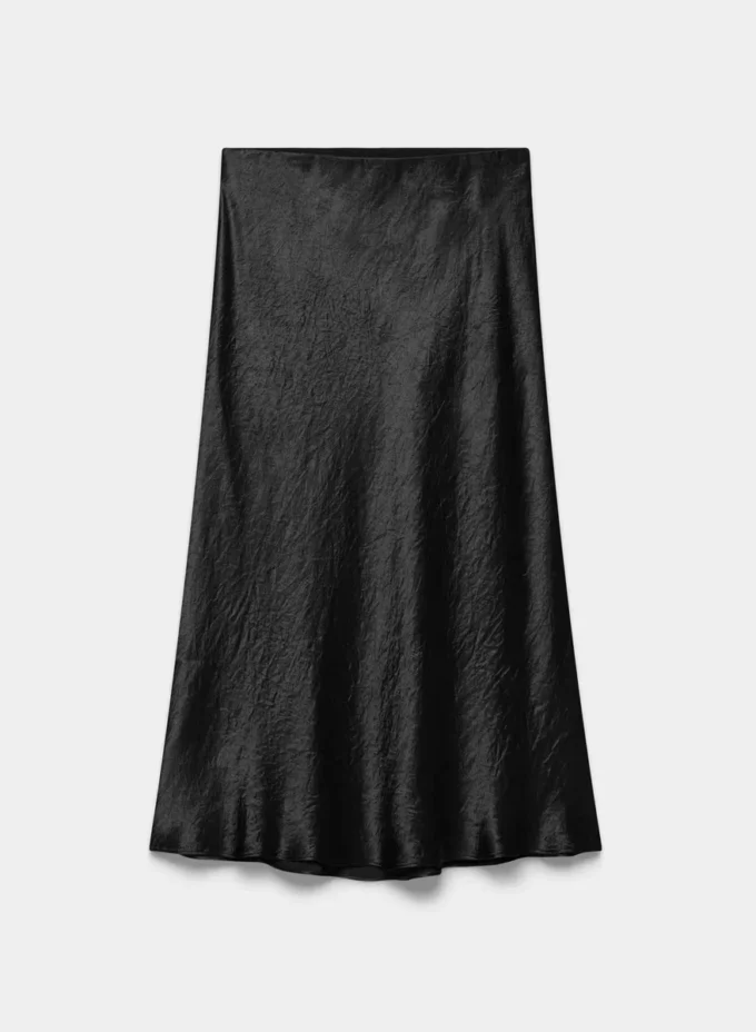 Jupe midi en satin