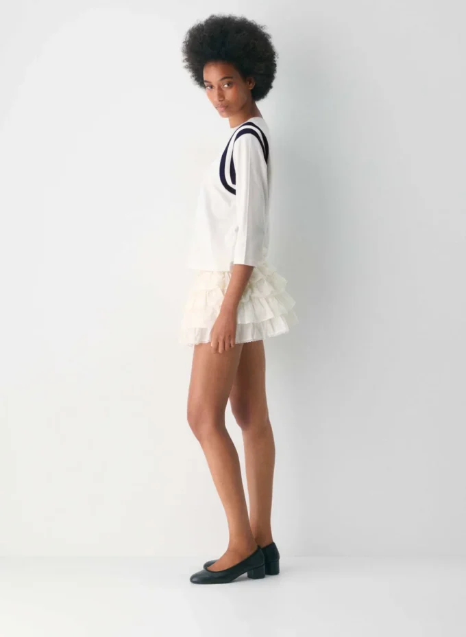 Jupe-short en popeline Theo
