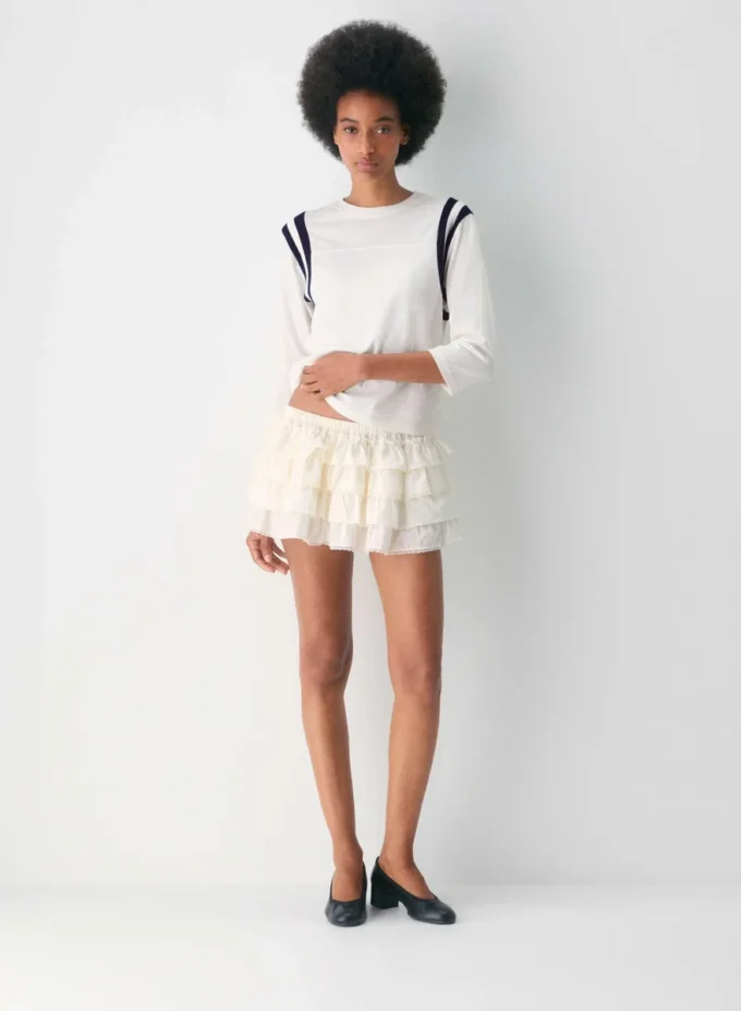 Jupe-short en popeline Theo