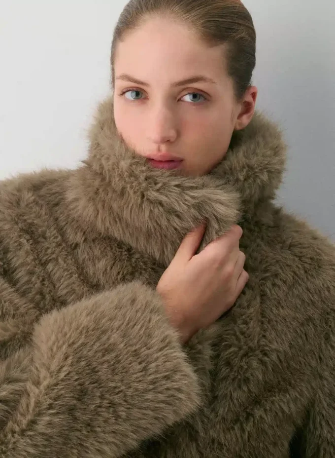 Manteau St. Moritz – Fausse fourrure arctique