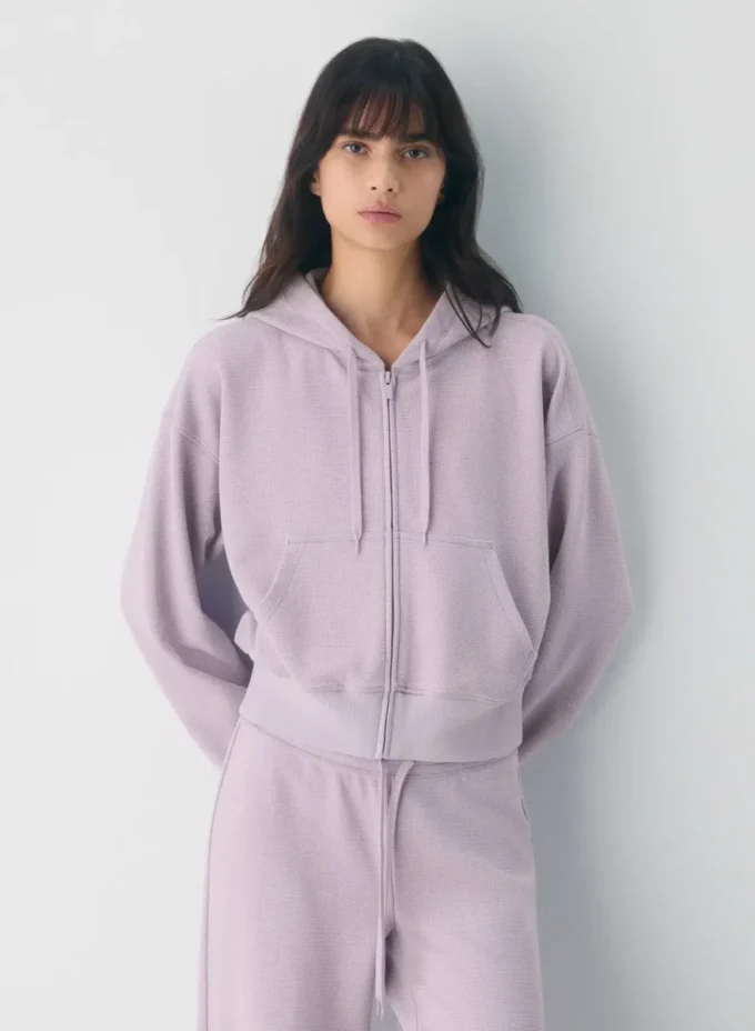 Nouveau sweat à capuche zippé Wafflex Eddy