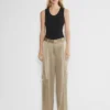 Pantalon cargo en satin