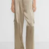 Pantalon cargo en satin