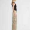 Pantalon cargo en satin