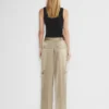 Pantalon cargo en satin