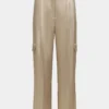 Pantalon cargo en satin