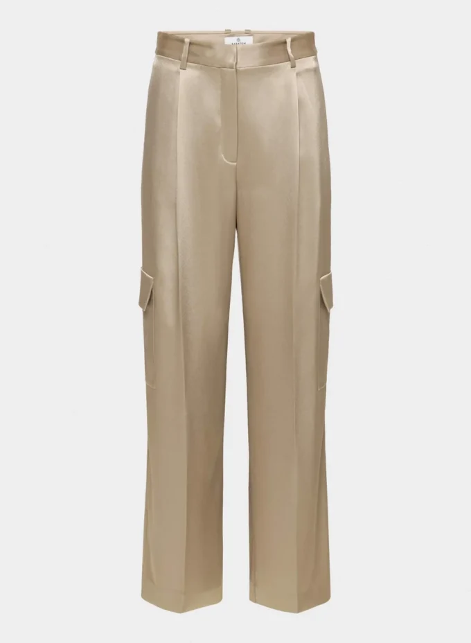 Pantalon cargo en satin