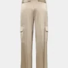 Pantalon cargo en satin