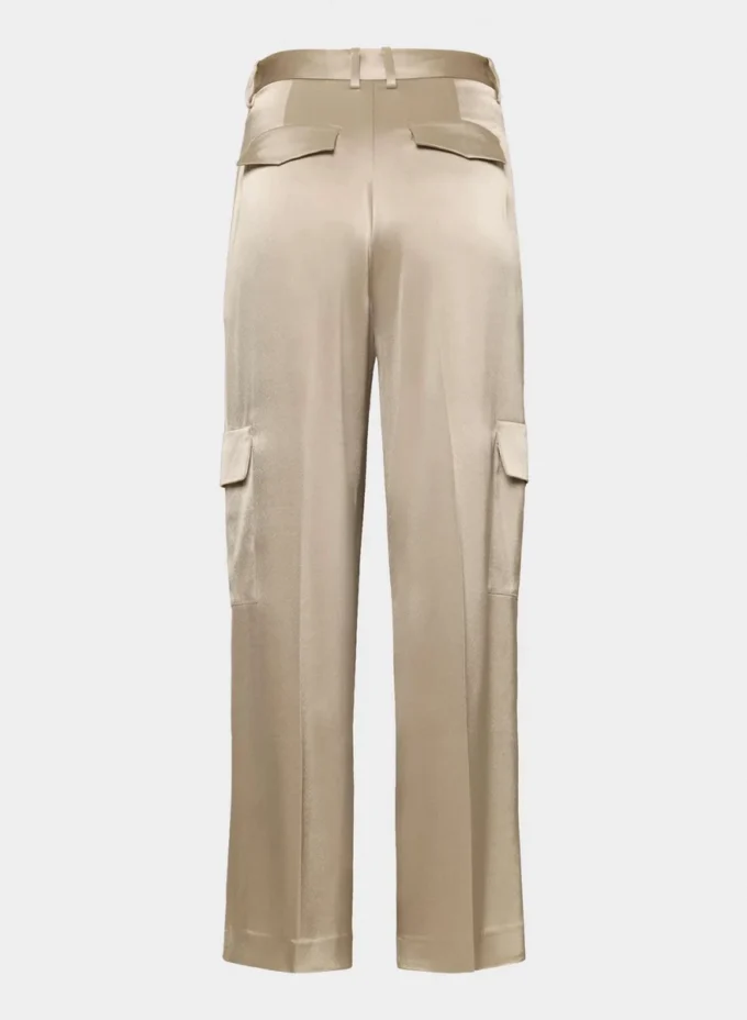 Pantalon cargo en satin