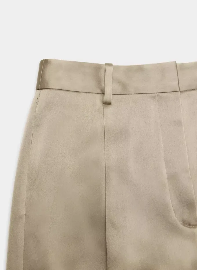 Pantalon cargo en satin