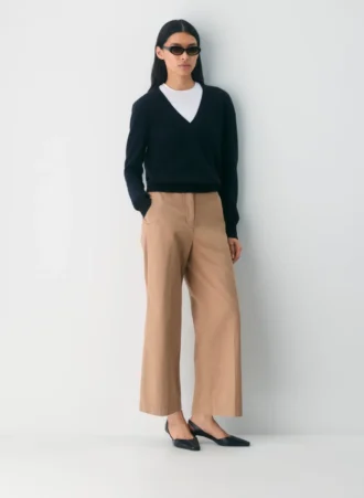 Pantalon chino ample à taille haute