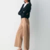 Pantalon chino ample à taille haute
