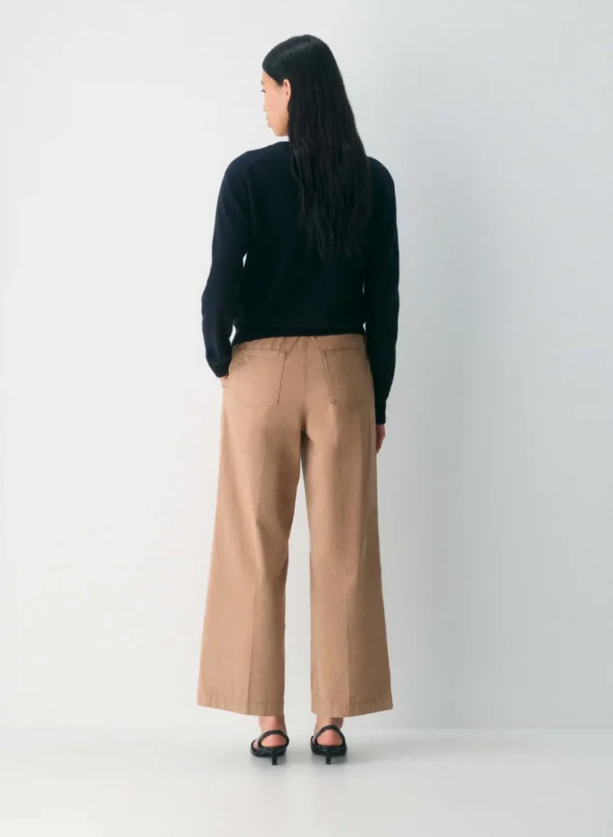 Pantalon chino ample à taille haute