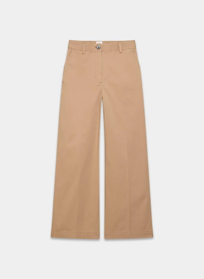 Pantalon chino ample à taille haute