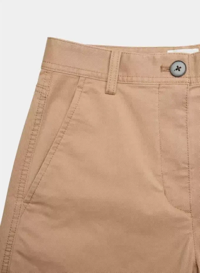 Pantalon chino décontracté à taille haute et jambes droites