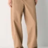 Pantalon chino décontracté à taille haute et jambes droites