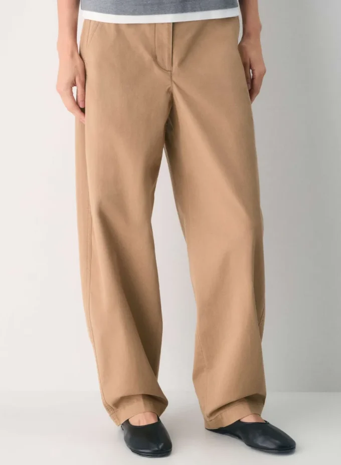 Pantalon chino décontracté à taille haute et jambes droites