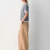 Pantalon chino décontracté à taille haute et jambes droites