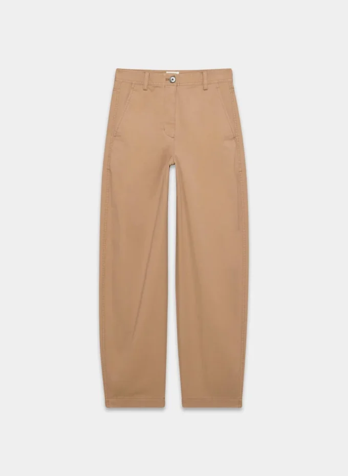 Pantalon chino décontracté à taille haute et jambes droites