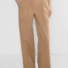 Pantalon chino à taille haute et larges plis