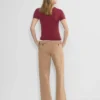 Pantalon chino à taille haute et larges plis