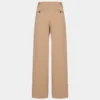 Pantalon chino à taille haute et larges plis