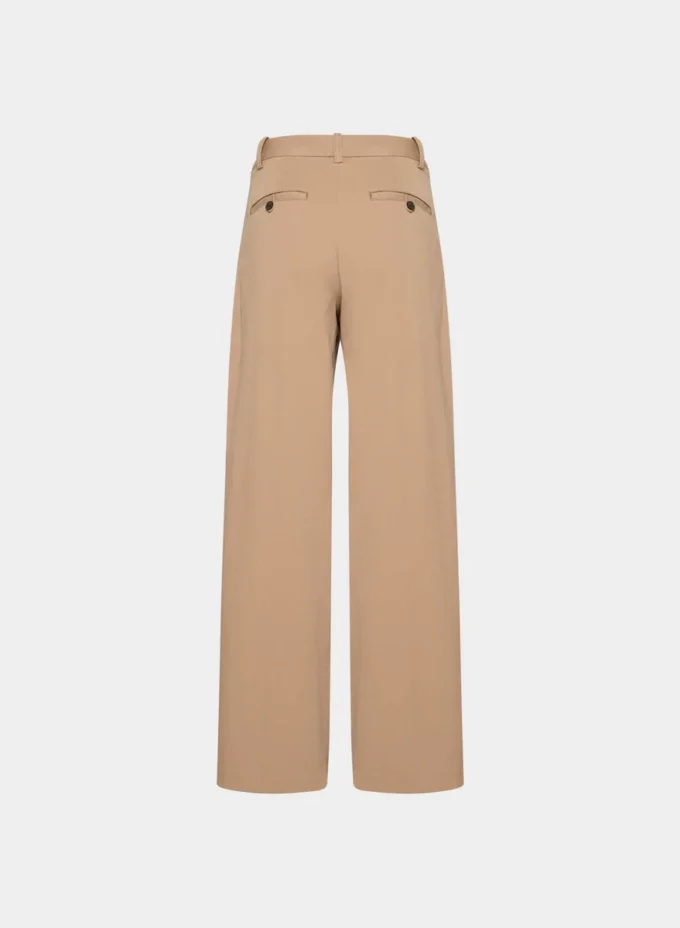 Pantalon chino à taille haute et larges plis