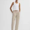 Pantalon chino taille mi-haute coupe carotte