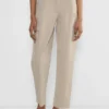Pantalon chino taille mi-haute coupe carotte