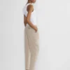 Pantalon chino taille mi-haute coupe carotte