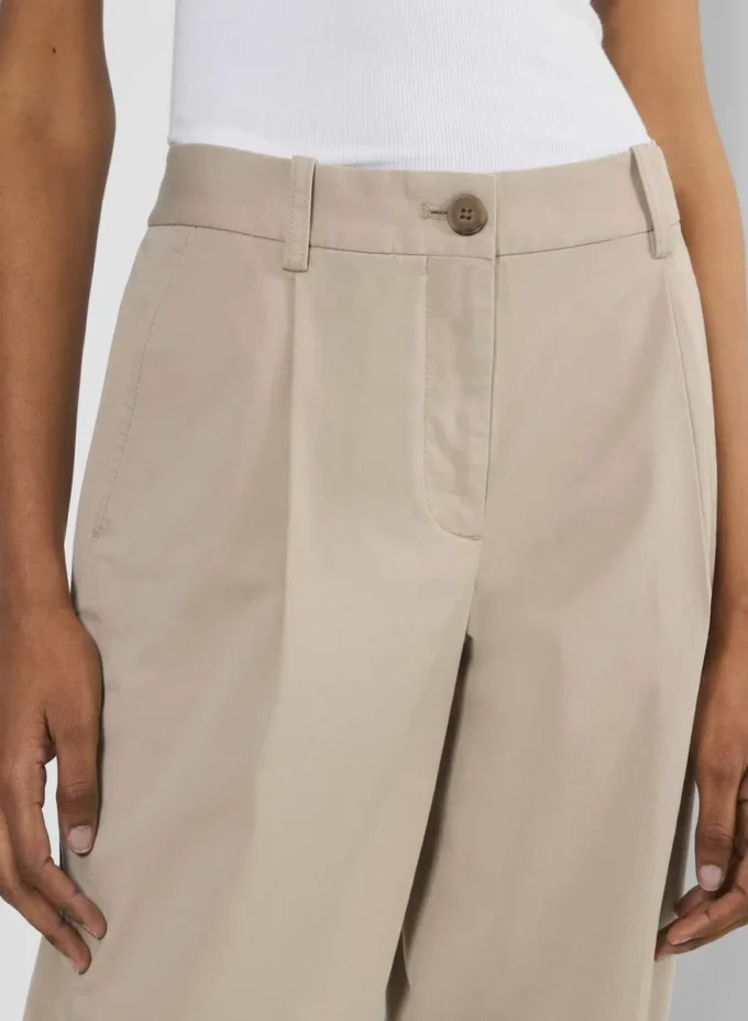 Pantalon chino taille mi-haute coupe carotte